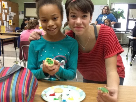 Scout and Dahlia show off their creations