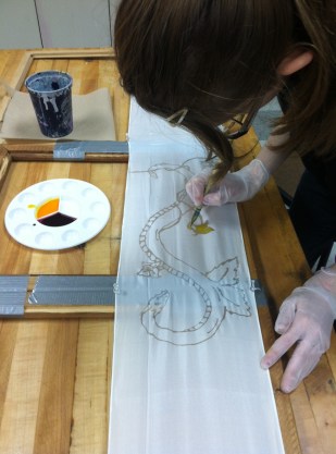 Kaitlyn K (Grade 12) begins her design.