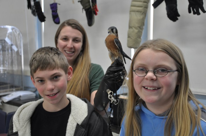 Fletcher's PBIS system centers around the falcon mascot. The Vermont Institute of Natural Science recently brought a live falcon (and other birds) to Fletcher as part of a mid-year review of school-wide expectations.
