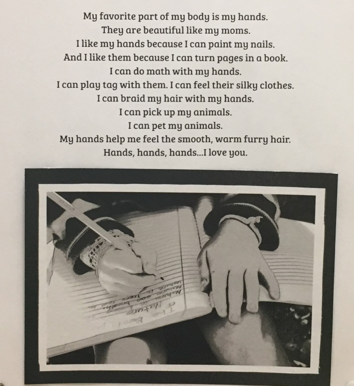 A student captures how their hands are the "best part."