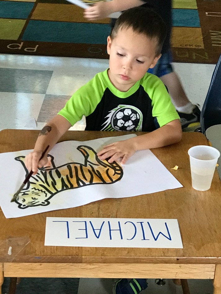 Students create jungle artwork of their own, inspired by Henri Rousseau