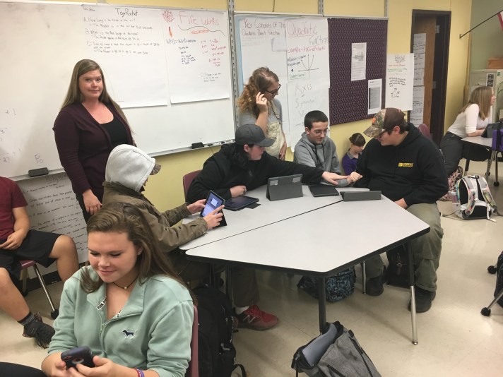 Student collaborating.