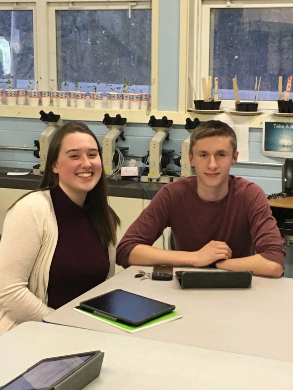 Bailey Halliday and Shane Seals are student representatives serving on the Fairfax School Board.