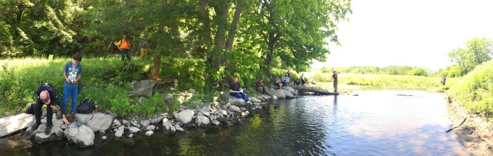 (Collecting data and having lunch at Black Creek south of E. Fairfield, VT.)