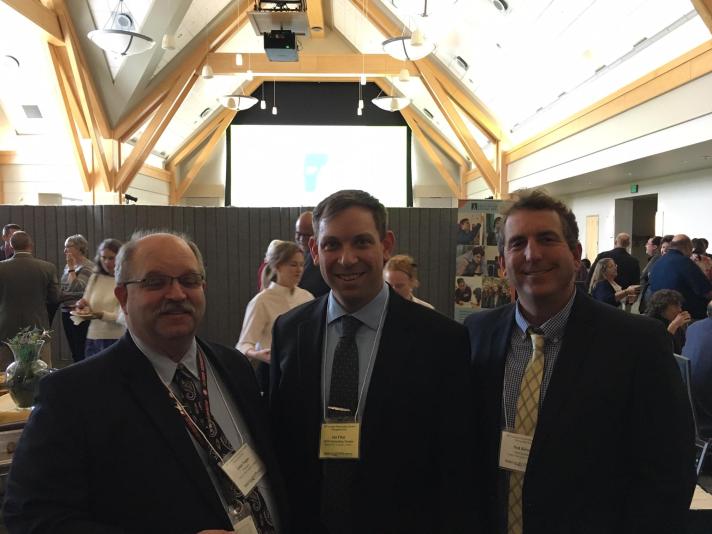 FWSU Outstanding Teacher Ian Flint pictured with John Tague and Ned Kirsch