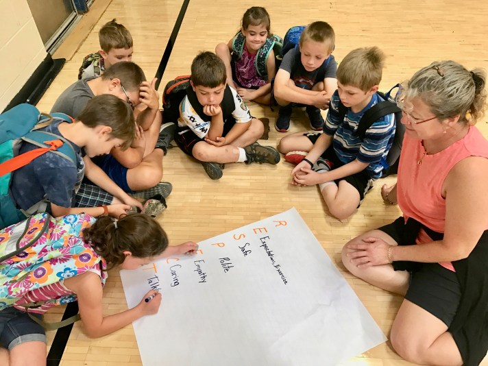 Students discuss RESPECT - a key component of the VTPBIS system